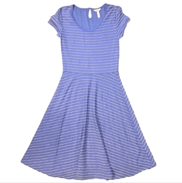 Matilda Jane Dresses & Skirts - Matilda Jane Exploration Blue Beige Textured Striped Dress XS